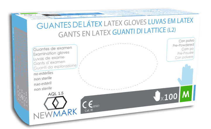 Guantes de látex con polvo New Mark 100u