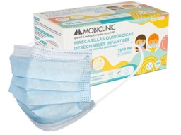 [N01165] Mascarilla tricapa infantil rectangular Azul tipo IIR 50u