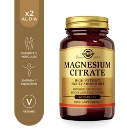 [12550168] Citrato Magnesio 60 comprimidos Solgar