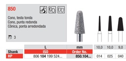 Fresas diamantadas Fig.850 grano medio P.M. - Edenta 1u